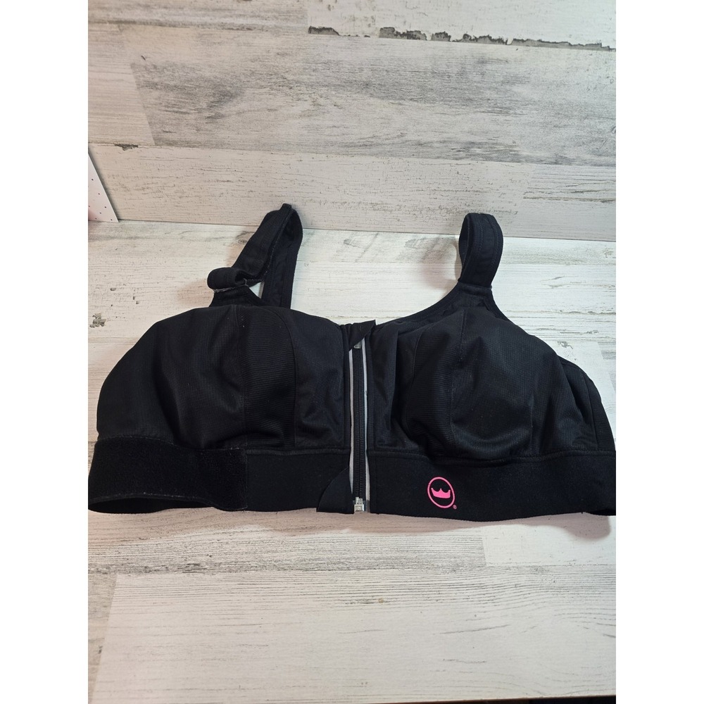SHEFIT Ultimate Sports Bra Black High‎ Impact Adjustable Front Zip 2Luxe 110002